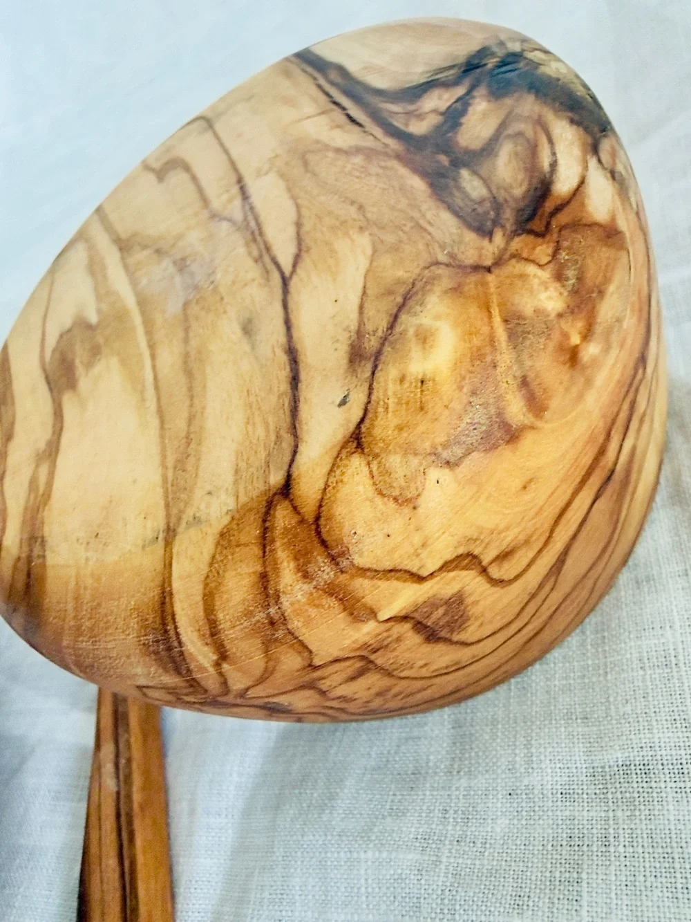 Hand-carved Italian Olivewood 7 oz Sugar Bowl & Spoon Set, Original Retail $59